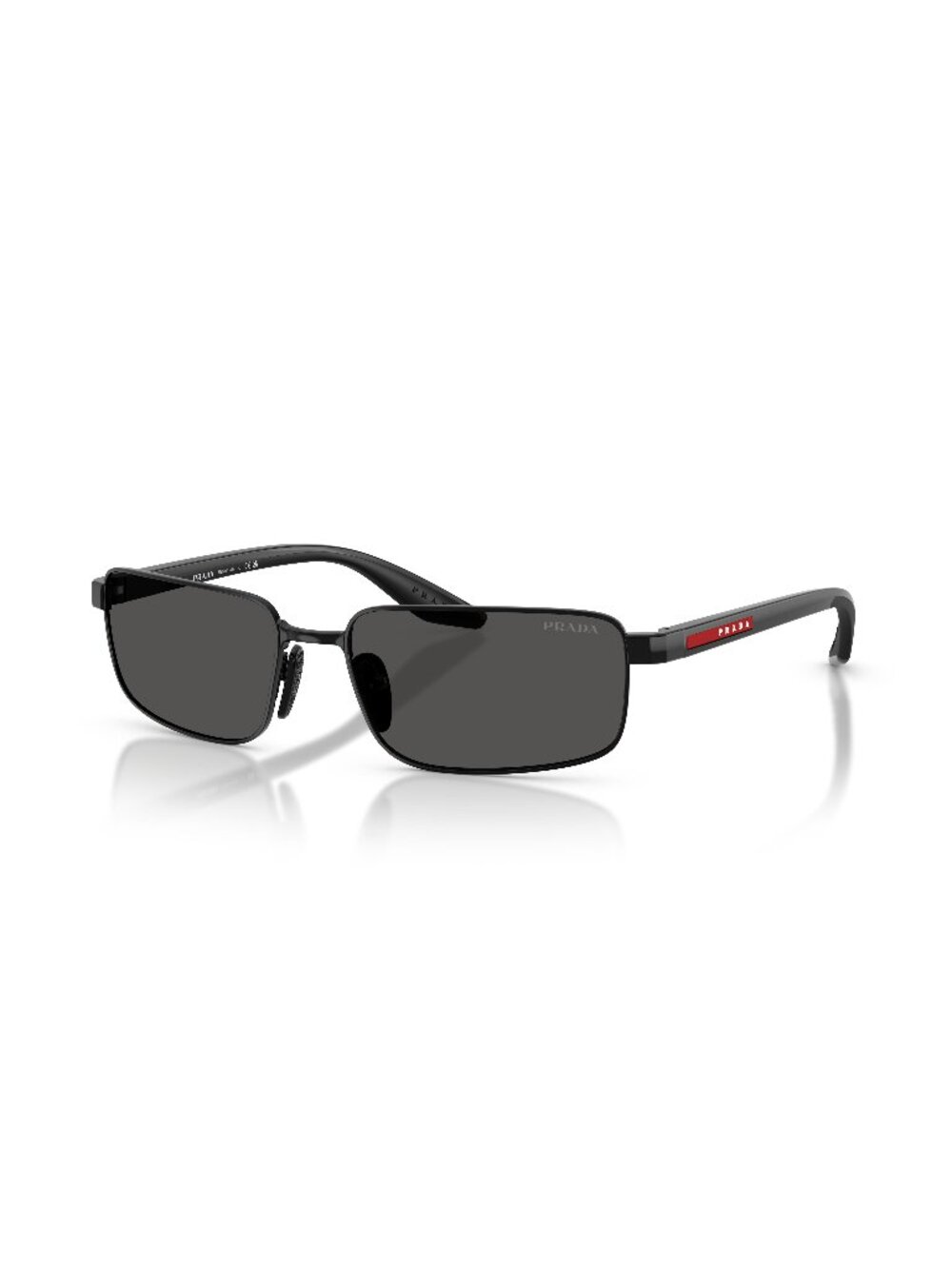 New Prada Linea Rossa Men's Sunglasses Black Grey Lens Metal Frame PS B54S 59